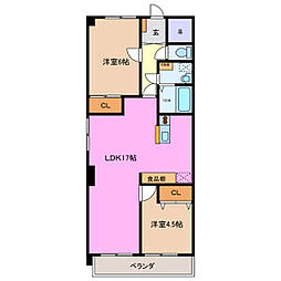 カーサ京橋 2LDKの間取図画像