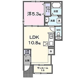 仮)西石井5丁目アパート II 1LDKの間取図画像