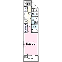 ヒカルサ三郷 1Kの間取図画像