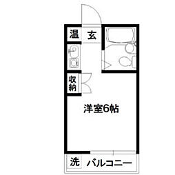 ハートイン洲山町 1Kの間取図画像