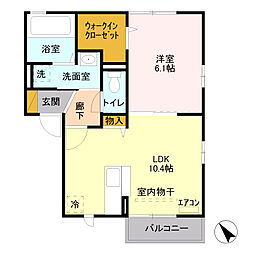 グランメール壱里山 1LDKの間取図画像