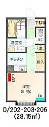 すまいる21番館 ワンルームの間取図画像
