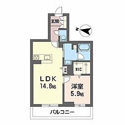 BEREO さくら坂 1LDKの間取図画像