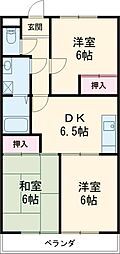 レジデンス旭 3DKの間取図画像