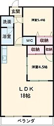 パークサイドNON・NO 2LDKの間取図画像
