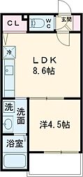 センショウトラストII 1LDKの間取図画像