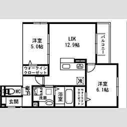 (VENT CLAIR) ヴァン クレール 2LDKの間取図画像