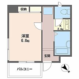 ラポート 1Kの間取図画像