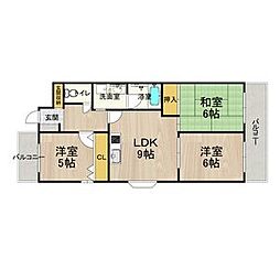シャトー・レイク・ルイーズ 3LDKの間取図画像
