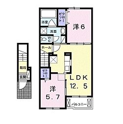 フェリーチェ 2LDKの間取図画像