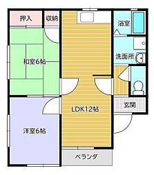 プリムローズ 2LDKの間取図画像