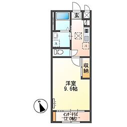 KY キューブ(KY CUBE) 1Kの間取図画像
