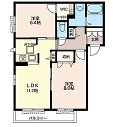 アルカディア 2LDKの間取図画像