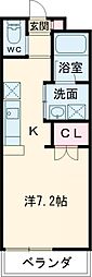 サンヒルズ大進 1Kの間取図画像