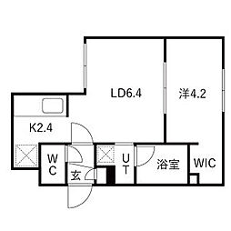 Activat元町(アクティベイト) 仮) 北25条東16丁目MS 1LDKの間取図画像
