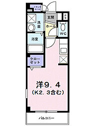 ジュネス飛田給 ワンルームの間取図画像