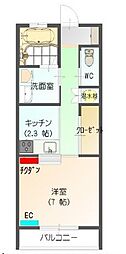 すまいる16番館 1Kの間取図画像