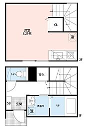 袋町レジデンス ワンルームの間取図画像