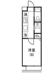 アイビー5 1Kの間取図画像