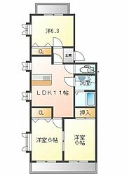 ロイヤルグリーン 3LDKの間取図画像