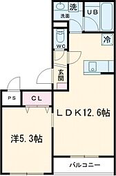 千歳市富士2丁目マンション 1LDKの間取図画像