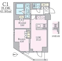 クレストコート東池袋 2LDKの間取図画像