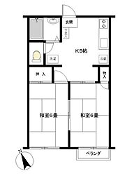 テラス坂戸A棟 2Kの間取図画像
