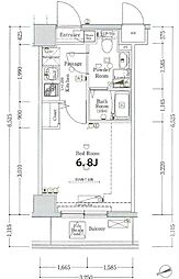 XEBECIkegami 1Kの間取図画像