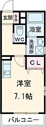 ハートフル岡場駅前 ワンルームの間取図画像