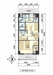 ガーデンロッジ3 1LDKの間取図画像
