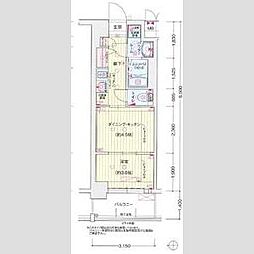レシオス京都嵯峨野 1DKの間取図画像