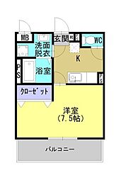 APERTA 1Kの間取図画像