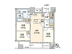 シエリアタワー中之島 3LDKの間取図画像