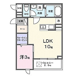 サン パレルモ 1LDKの間取図画像