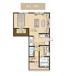 上越市御殿山町アパート 1Kの間取図画像
