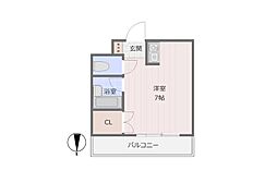 サン松香台 ワンルームの間取図画像