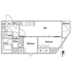 GRAN PASEO 小岩 2DKの間取図画像
