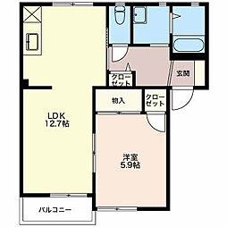 ドミールロリジン 1LDKの間取図画像