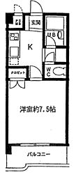 メゾン朋友 1Kの間取図画像