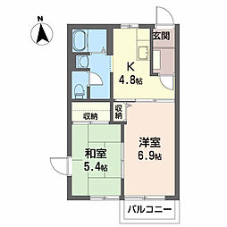 シティハイツM-A 2Kの間取図画像