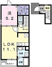 ルミナ手柄II 1LDKの間取図画像