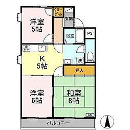 アミー・まつい 3Kの間取図画像