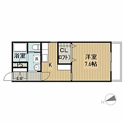 アブリール 1Kの間取図画像