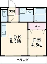エスト・パレ 1LDKの間取図画像
