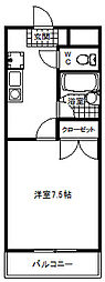 浅井ビル 1Kの間取図画像