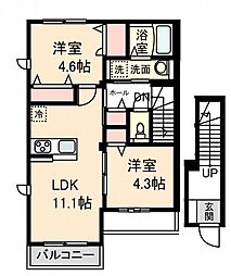 PRIME MAISON 2LDKの間取図画像