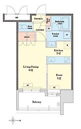 RJRプレシア博多 1LDKの間取図画像