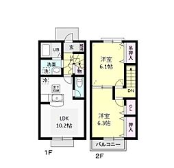 I.Kヒルズ 2LDKの間取図画像