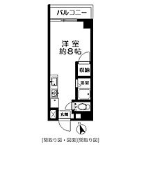 サンフィールド2 ワンルームの間取図画像