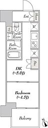 ウエリスアーバン水天宮前 1DKの間取図画像